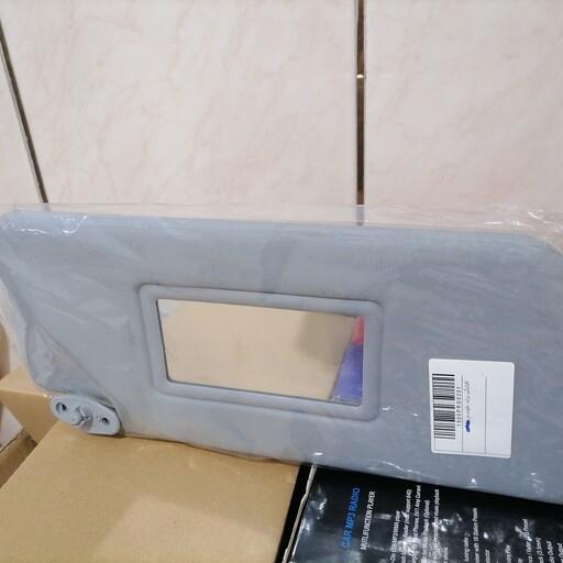 آفتابگیر پراید طوسی فابریک کارخونه سمت راست (شاگرد) اینه دار پایه فلزی آفتاب گیر سایهبان